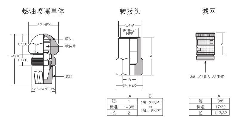 精细喷雾FF燃油喷嘴